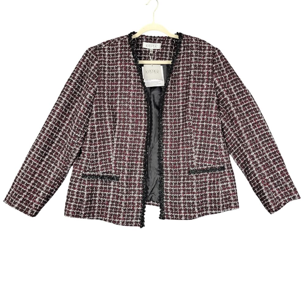 NWT KASPER Shiraz Multi Boucle Tweed Jacket Career Office Professional SIZE 18